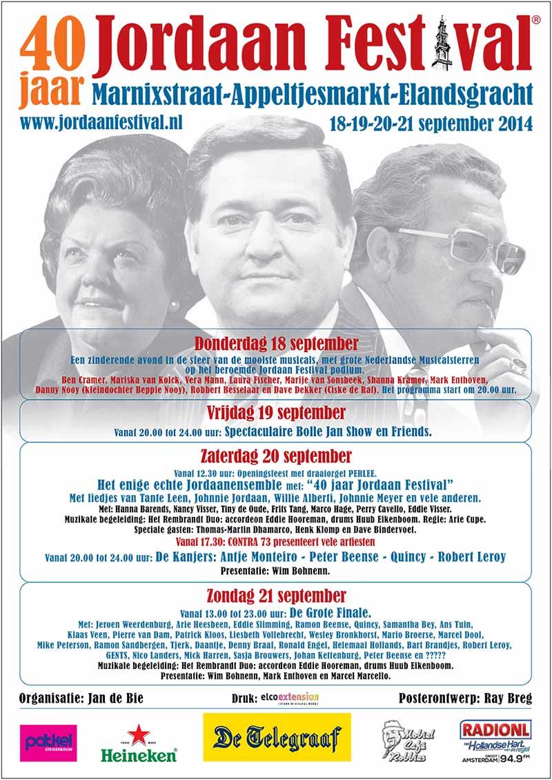 Jordaan Festival programma 2014